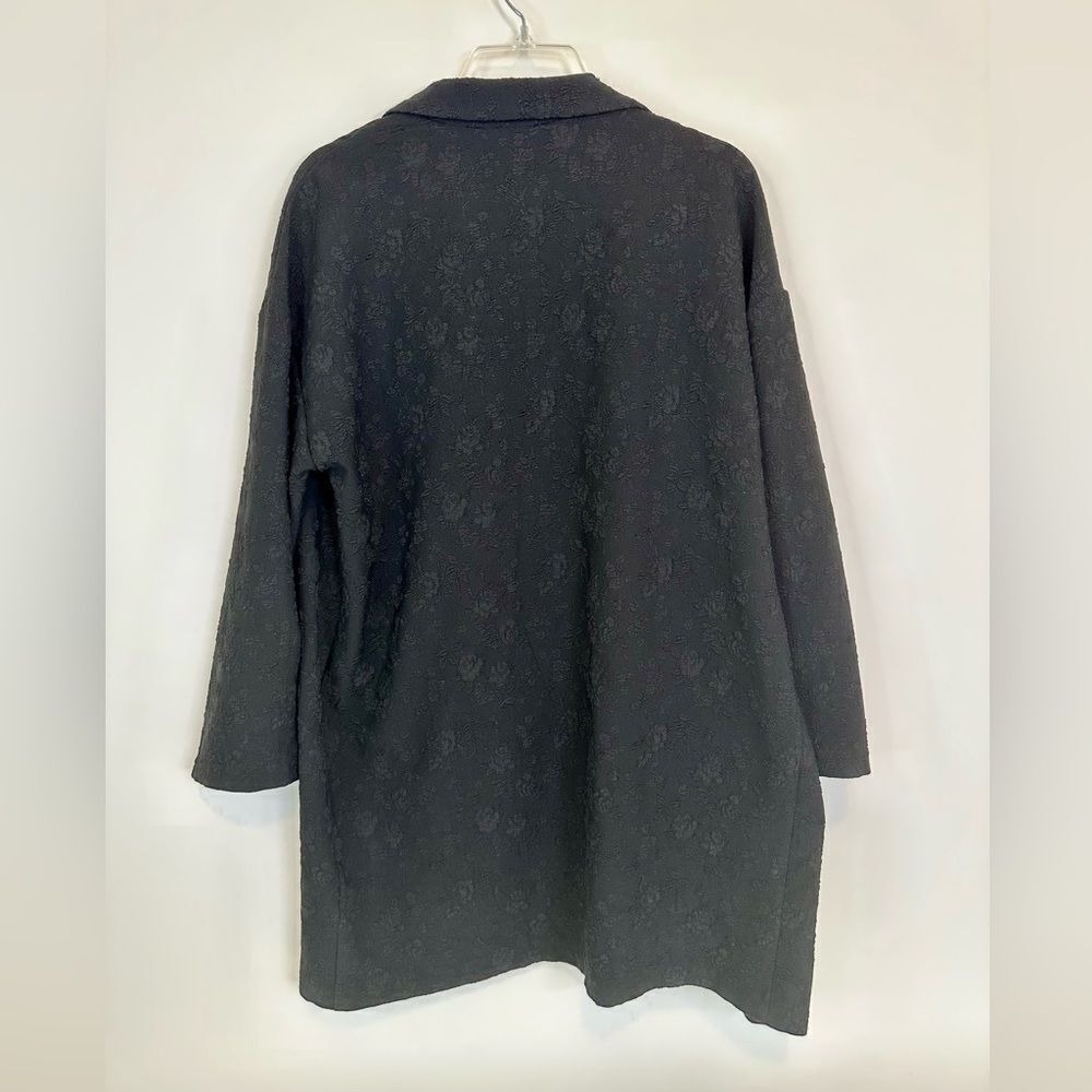 ASTR Blazer Women's Medium Jacket Long Open Cardigan‎ Flower Embroidered Black - Picture 2 of 9